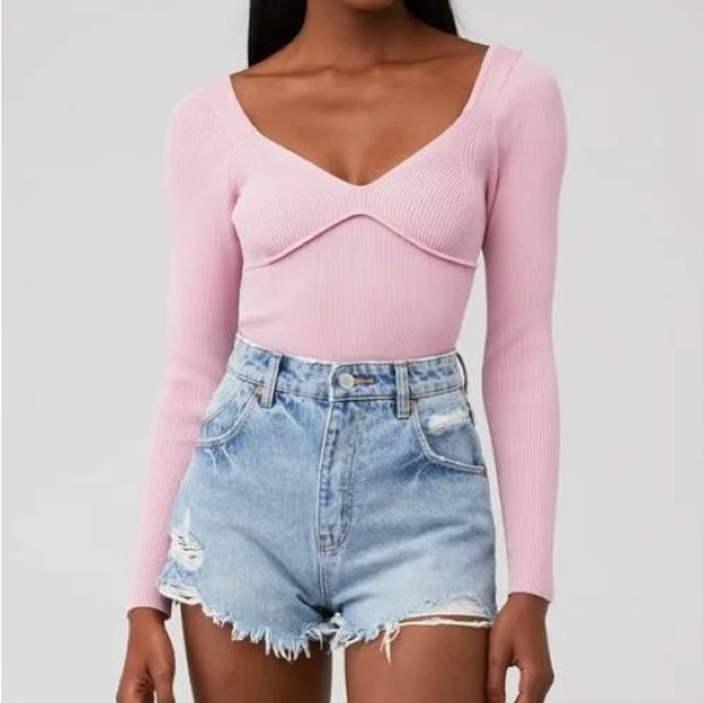 ASTR Pink Long Sleeve Top